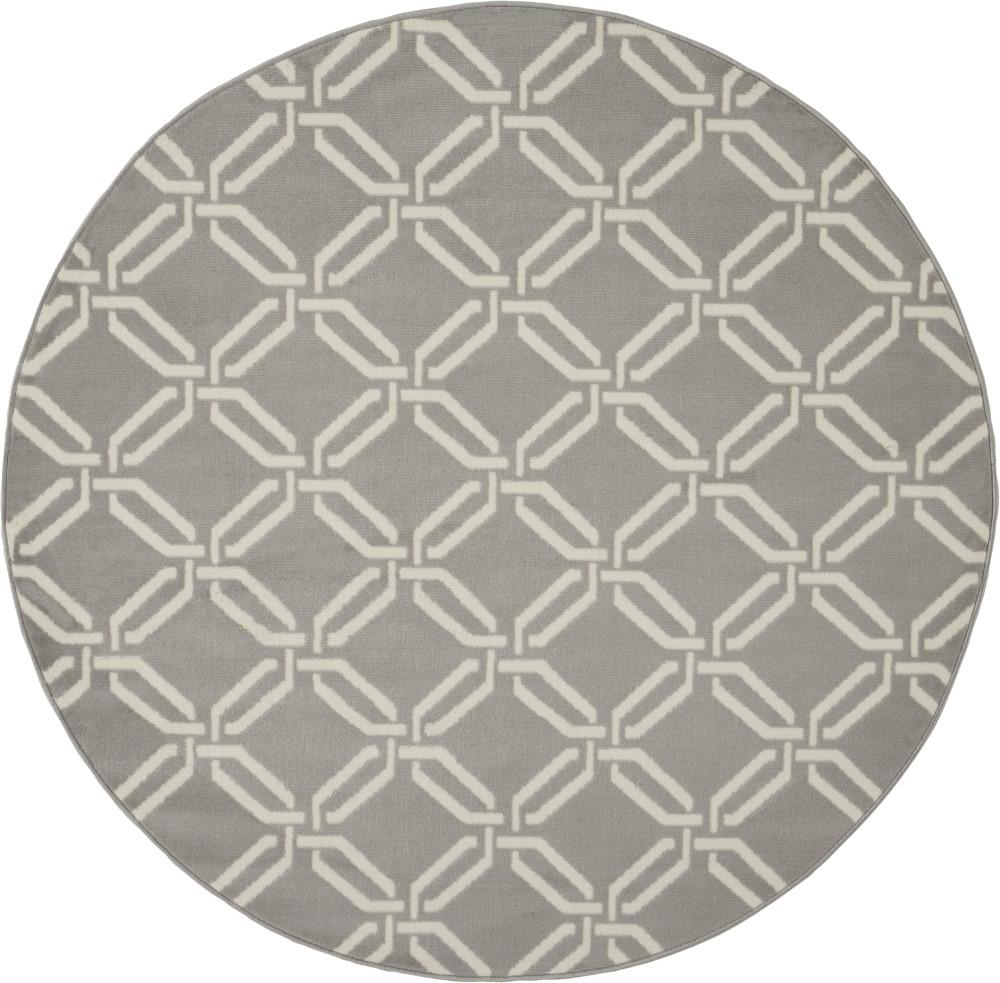Nourison - Jubilant JUB17 Bone 53in x Round Mid-century Area Rug - JUB17-99446479419 veiw 1