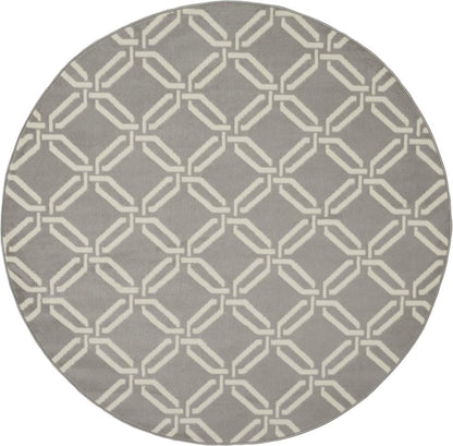 Nourison - Jubilant JUB17 Bone 53in x Round Mid-century Area Rug - JUB17-99446479419 veiw 1