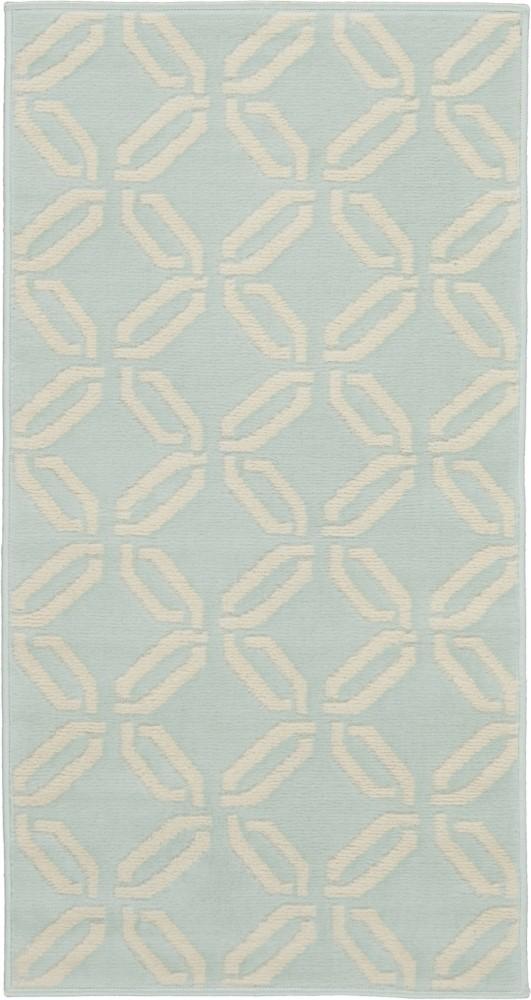 Nourison - Jubilant 2 x 4 Small Aqua Trellis Area Rug - JUB17-99446479457 veiw 1