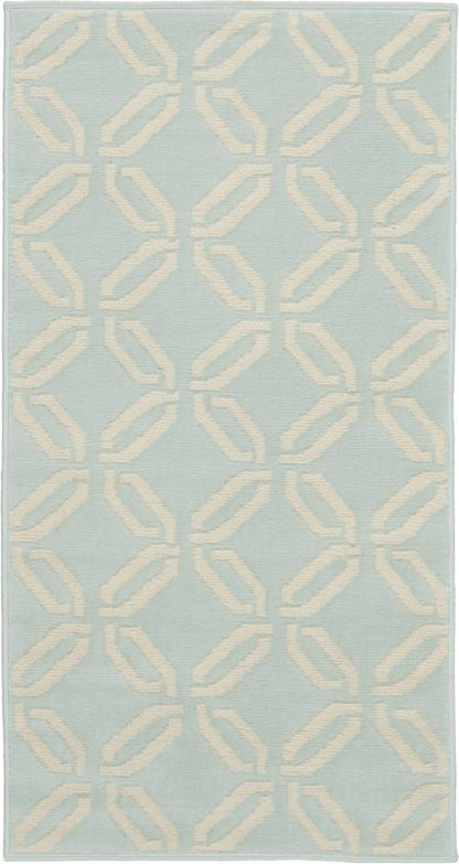 Nourison - Jubilant 2 x 4 Small Aqua Trellis Area Rug - JUB17-99446479457 veiw 1