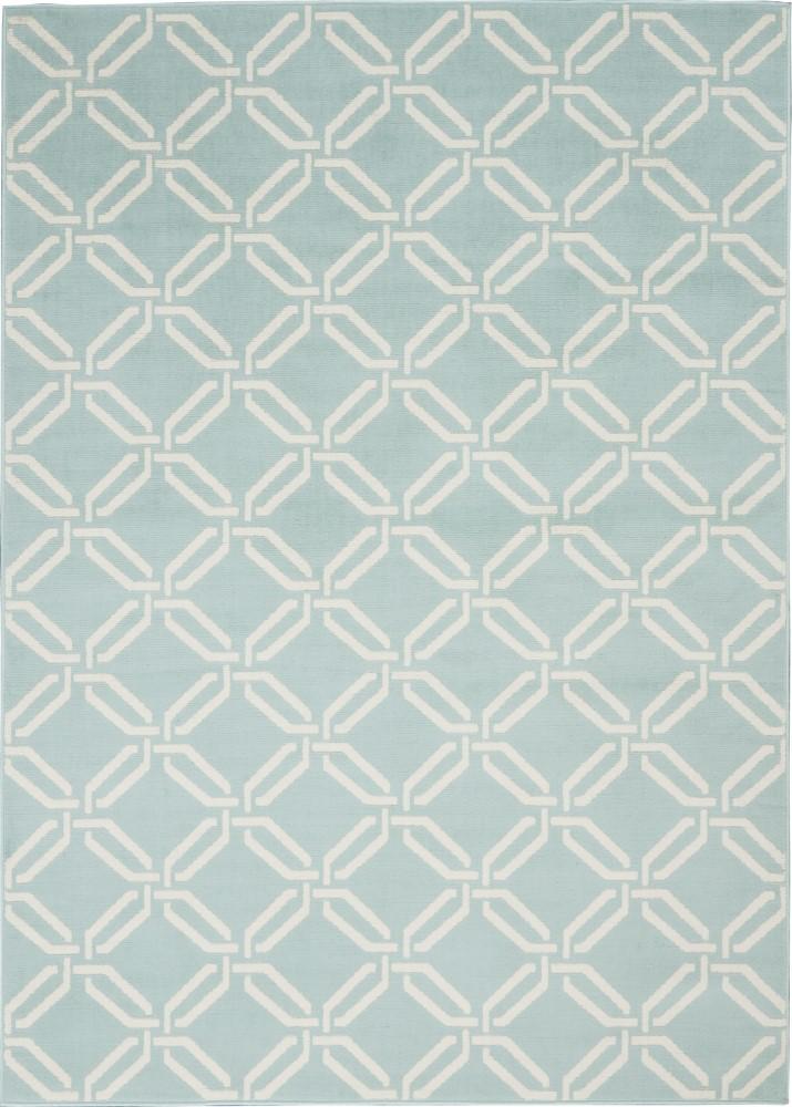 Nourison - Jubilant JUB17 Aqua 53in x 73in Mid-century Area Rug - JUB17-99446479501 veiw 1