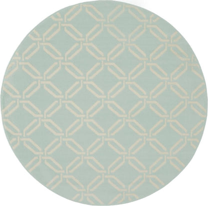Nourison - Jubilant JUB17 Aqua 53in x Round Mid-century Area Rug - JUB17-99446479495 veiw 1