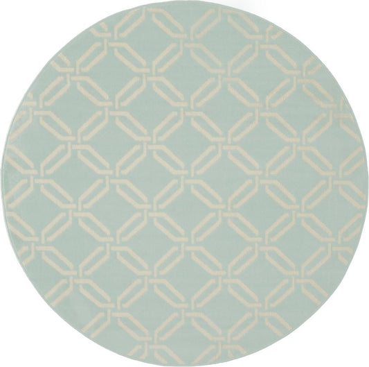 Nourison - Jubilant JUB17 Aqua 53in x Round Mid-century Area Rug - JUB17-99446479495 veiw 1