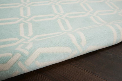 Nourison - Jubilant JUB17 Aqua 6x9 Mid-century Area Rug - JUB17-99446479525 veiw 2