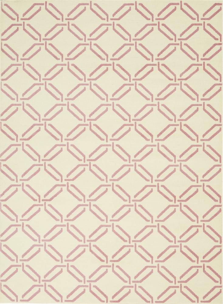 Nourison - Jubilant JUB17 White and Pink 4x6 Mid-century Area Rug - JUB17-99446479570_CLOSEOUT veiw 1