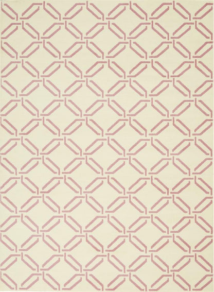 Nourison - Jubilant JUB17 White and Pink 4x6 Mid-century Area Rug - JUB17-99446479570_CLOSEOUT veiw 1