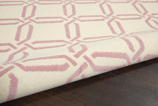 Nourison - Jubilant JUB17 White and Pink 4x6 Mid-century Area Rug - JUB17-99446479570_CLOSEOUT veiw 2