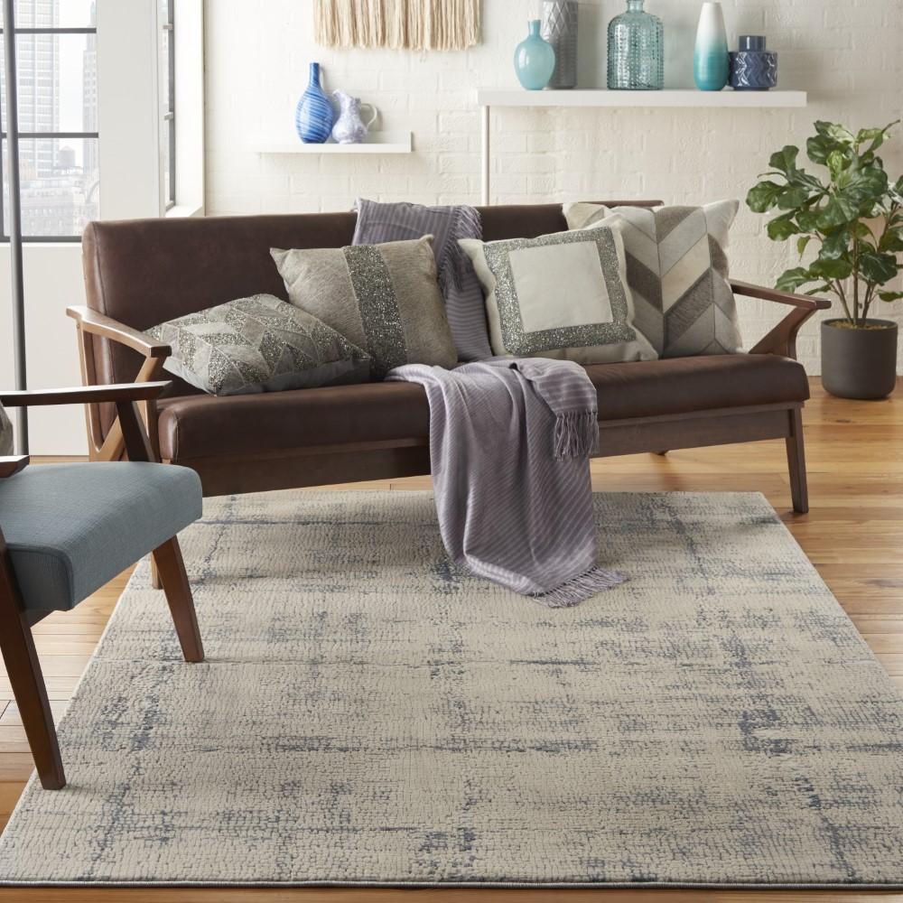 Nourison - Rustic Textures RUS06 Ivory and Grey 53in x 73in Rustic Area Rug - RUS06-99446476333 veiw 2
