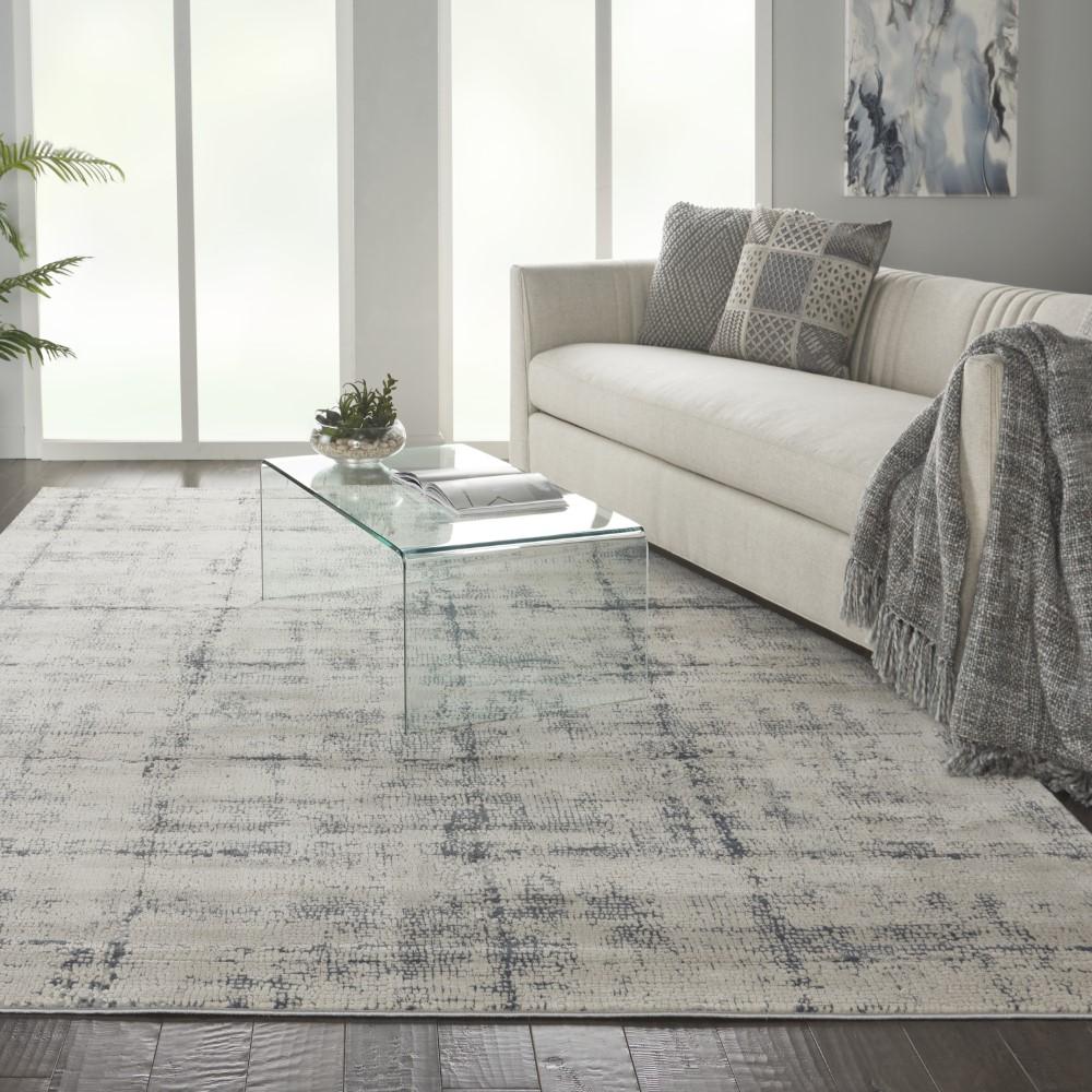 Nourison - Rustic Textures RUS06 Ivory and Grey 710in x 106in Oversized Textured Rug - RUS06-99446476388 veiw 2