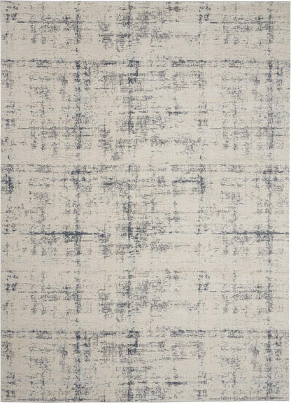 Nourison - Rustic Textures RUS06 Ivory and Grey 93in x 129in Oversized Textured Rug - RUS06-99446486578 veiw 1