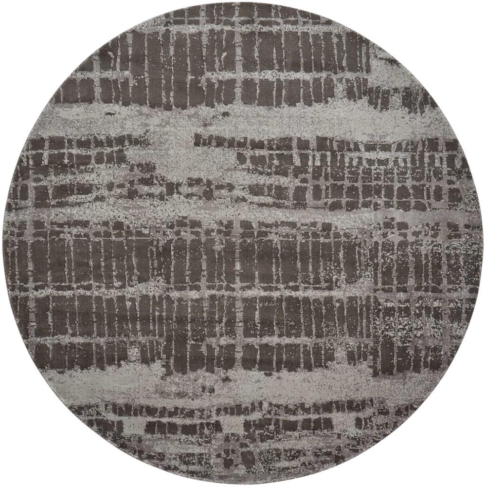 Nourison - Twilight TWI10 Charcoal and Grey 8 x Round Large Rug - TWI10-99446358073 veiw 1