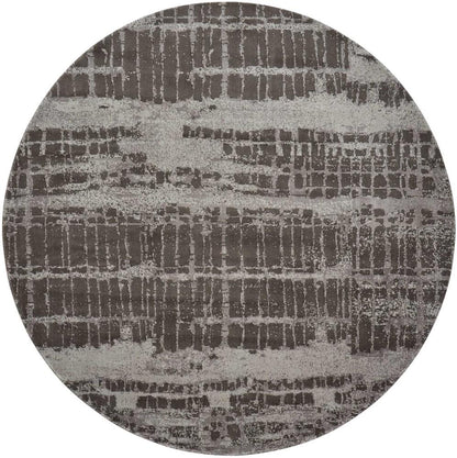 Nourison - Twilight TWI10 Charcoal and Grey 8 x Round Large Rug - TWI10-99446358073 veiw 1