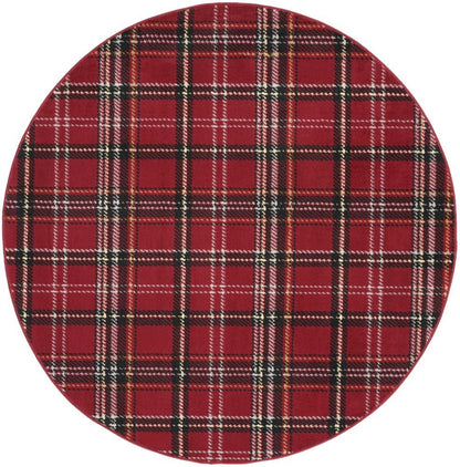 Nourison - Grafix GRF03 Red 53in x RND Area Rug - GRF03-99446809384 veiw 1