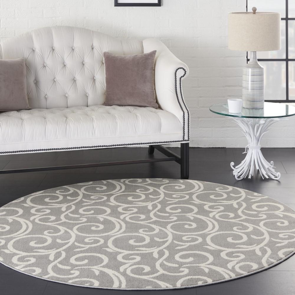 Nourison - Grafix GRF19 Bone 53in x Round Area Rug - GRF19-99446459183 veiw 2