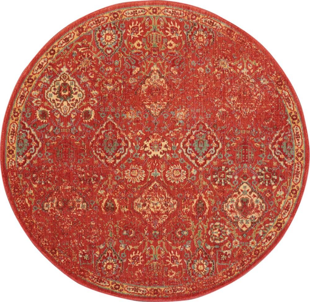 Nourison - Somerset ST90 Red 56in x Round Oriental Area Rug - ST90-99446469779 veiw 1
