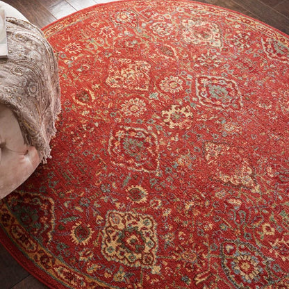 Nourison - Somerset ST90 Red 56in x Round Oriental Area Rug - ST90-99446469779 veiw 2