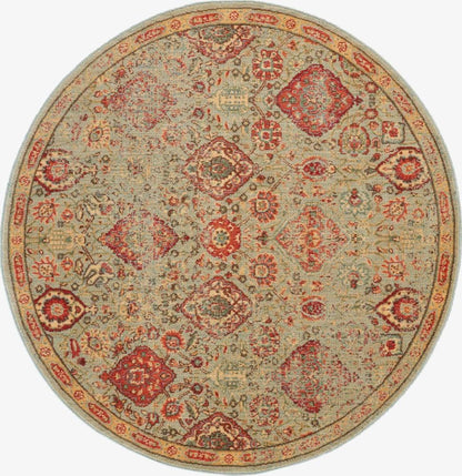 Nourison - Somerset ST90 Light Green 56in x Round Oriental Area Rug - ST90-99446469786 veiw 1