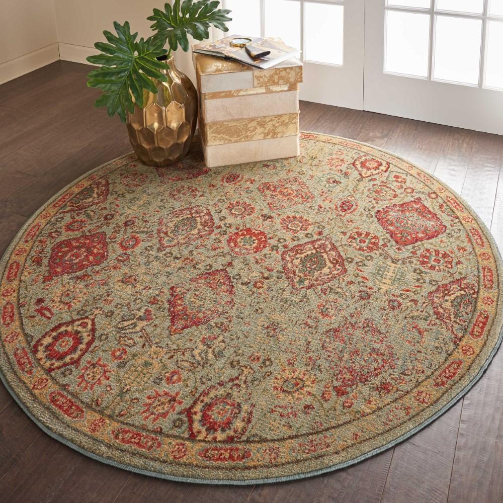 Nourison - Somerset ST90 Light Green 56in x Round Oriental Area Rug - ST90-99446469786 veiw 2