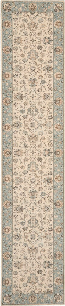 Nourison - Living Treasures 26in x 12 Ivory and Aqua Area Rug - LI16-99446738448_CLOSEOUT veiw 1