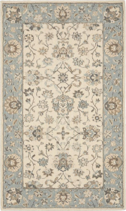 Nourison - Living Treasures 26in x 43in Ivory and Aqua Area Rug - LI16-99446738370_CLOSEOUT veiw 1
