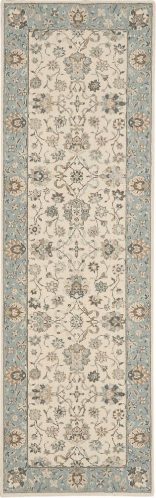 Nourison - Living Treasures 26in x 8 Ivory and Aqua Area Rug - LI16-99446738417_CLOSEOUT veiw 1