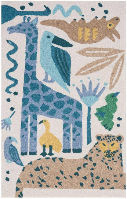 Nourison - Bailey DS400 23in x 39in Blue and Beige Kids Area Rug - DS400-99446412522_CLOSEOUT veiw 1