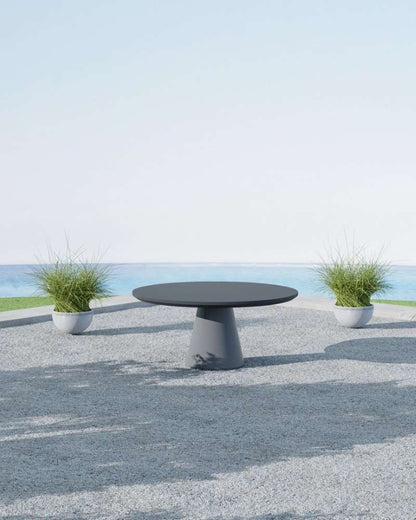 Sunset West - Bazaar - Pedestal Dining Table, Dark Gray Finish - SW6203-DRDT63 veiw 2