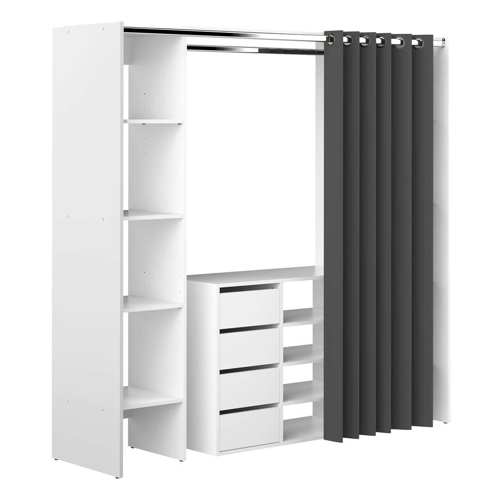 TEMAHOME - Tom Clothes Storage System - 2 Columns & Shoe Cabinet in White / Grey - X4320X2193R00 veiw 2