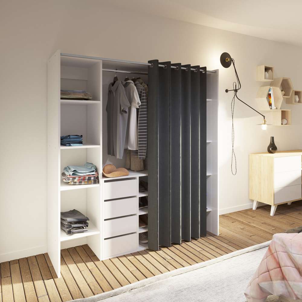 TEMAHOME - Tom Clothes Storage System - 2 Columns & Shoe Cabinet in White / Grey - X4320X2193R00 veiw 6