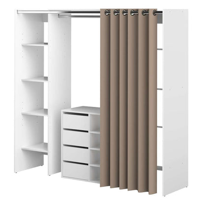 TEMAHOME - Tom Clothes Storage System - 2 Columns & Shoe Cabinet in White / Taupe - X4320X2191R00 veiw 1