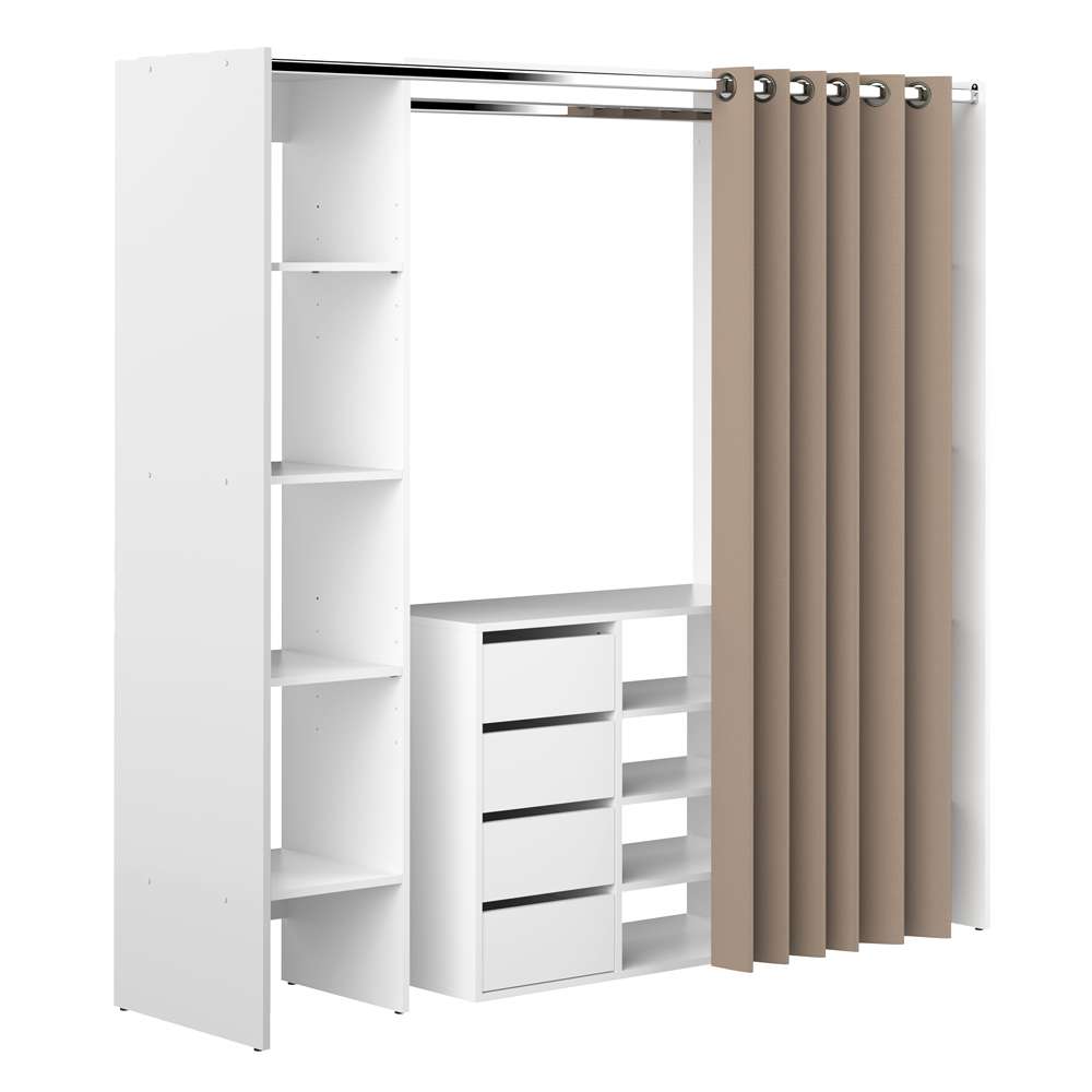 TEMAHOME - Tom Clothes Storage System - 2 Columns & Shoe Cabinet in White / Taupe - X4320X2191R00 veiw 2