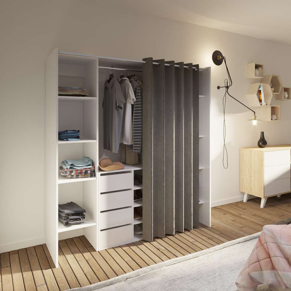 TEMAHOME - Tom Clothes Storage System - 2 Columns & Shoe Cabinet in White / Taupe - X4320X2191R00 veiw 6