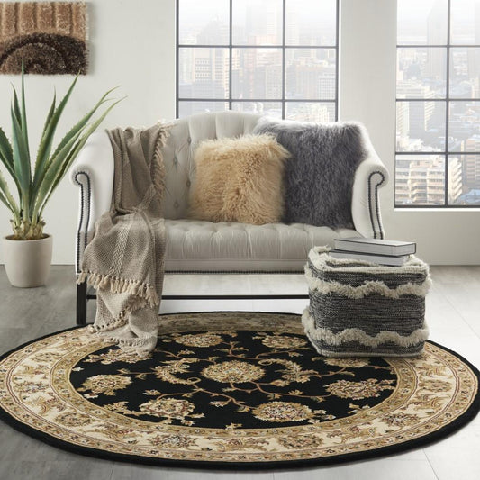 Nourison - 2000 6 x ROUND Black Area Rug - 2022-99446720726 veiw 2