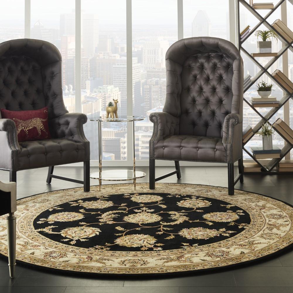 Nourison - 2000 8 x Round Black Area Rug - 2022-99446720757 veiw 2
