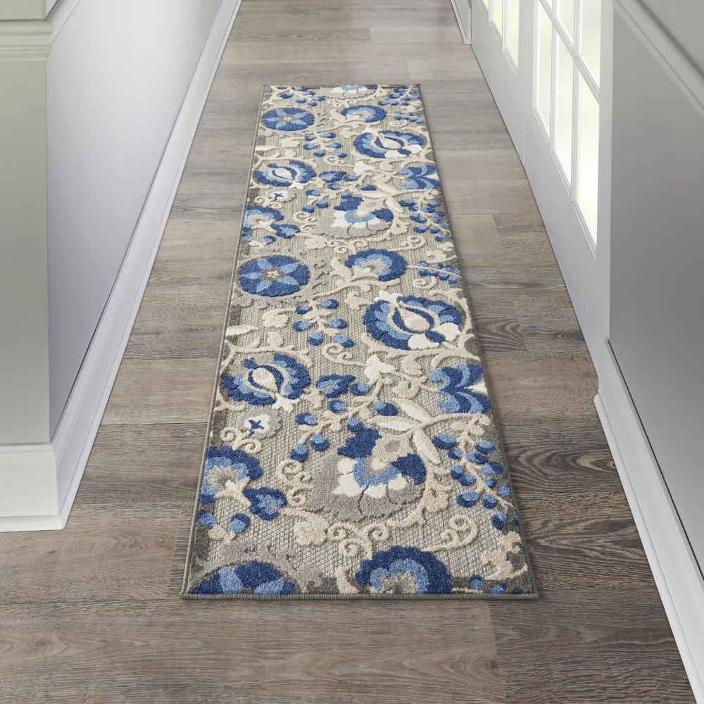 Nourison - Aloha 23in x 10 Blue Patio Area Rug - ALH17-99446739186 veiw 2