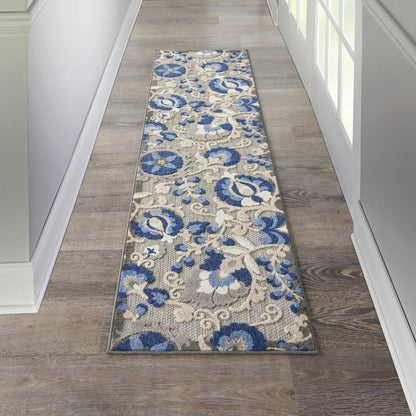 Nourison - Aloha 23in x 8 Blue Patio Area Rug - ALH17-99446739162 veiw 2