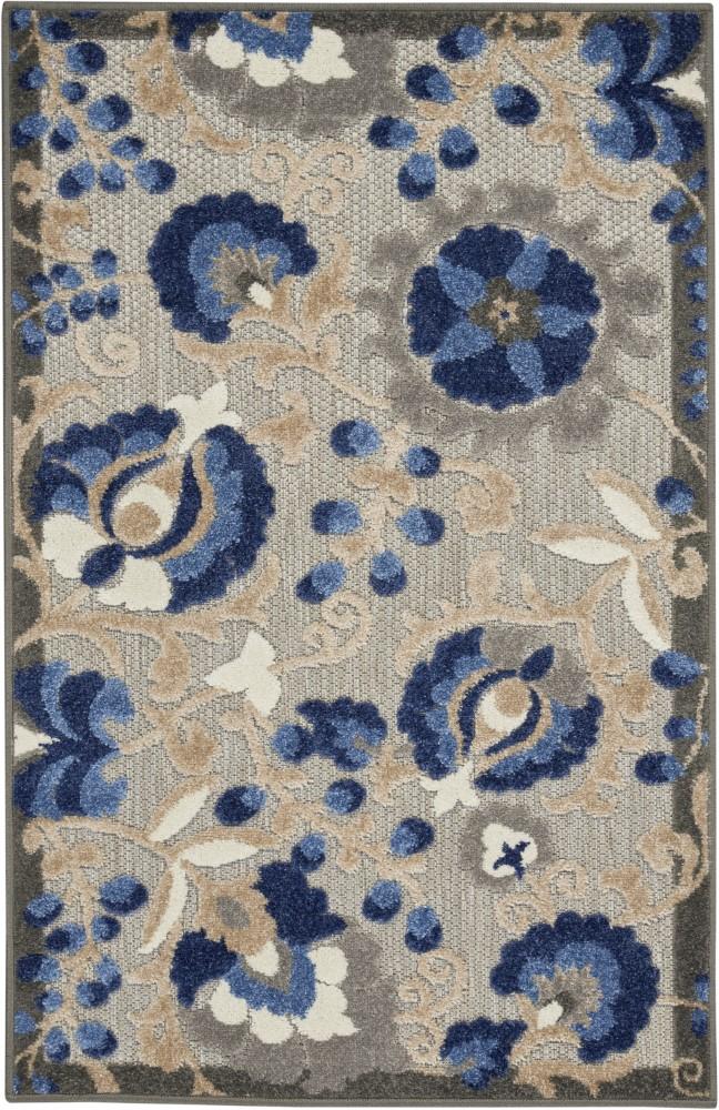 Nourison - Aloha 28in x 4 Blue Patio Area Rug - ALH17-99446739094 veiw 1