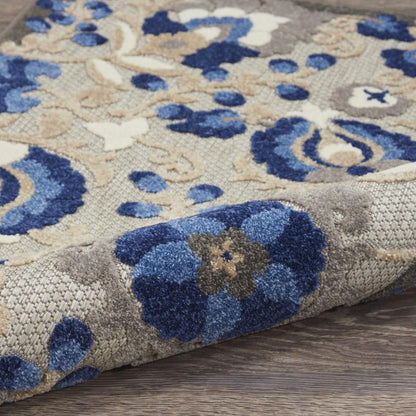 Nourison - Aloha 53in x Round Blue Patio Area Rug - ALH17-99446739209 veiw 3