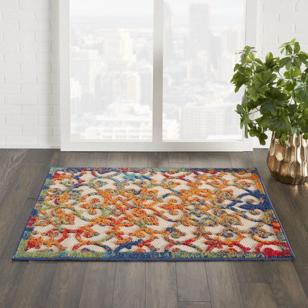 Nourison - Aloha ALH21 28in x 4 Multicolor Easy-care Indoor-outdoor Rug - ALH21-99446499288 veiw 2