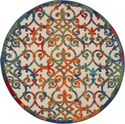 Nourison - Aloha ALH21 4 x Round Multicolor Easy-care Indoor-outdoor Rug - ALH21-99446499400 veiw 1