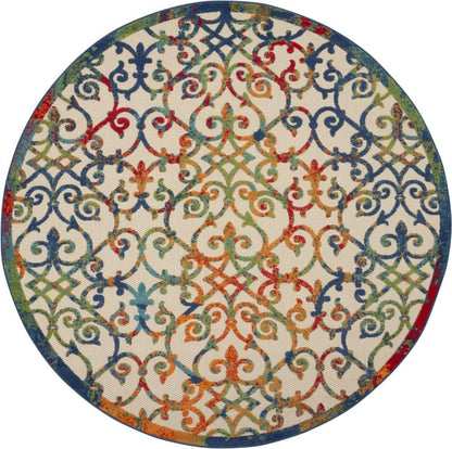 Nourison - Aloha ALH21 710in x Round Multicolor Easy-care Indoor-outdoor Rug - ALH21-99446499431 veiw 1
