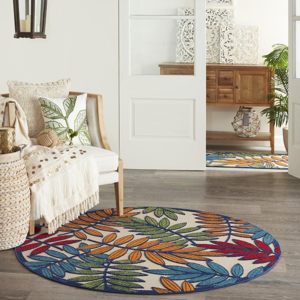 Nourison - Aloha ALH18 Multicolor 4xRound Indoor-outdoor Rug - ALH18-99446087027 veiw 2