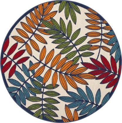 Nourison - Aloha ALH18 Multicolor 53in x ROUND Indoor-outdoor Rug - ALH18-99446087034 veiw 1