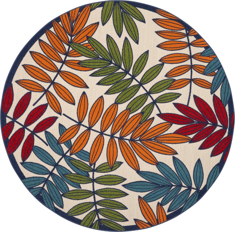 Nourison - Aloha ALH18 Multicolor 710in x Round Indoor-outdoor Rug - ALH18-99446099907 veiw 1