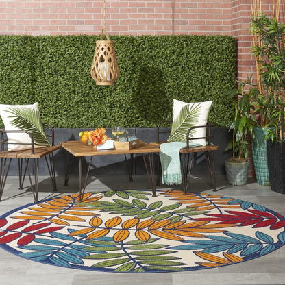 Nourison - Aloha ALH18 Multicolor 710in x Round Indoor-outdoor Rug - ALH18-99446099907 veiw 2