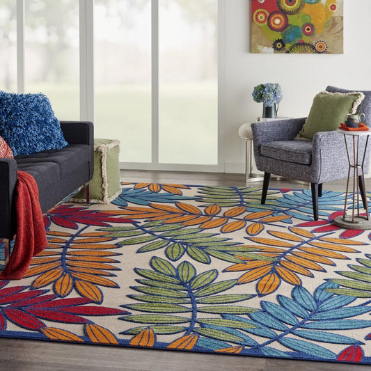 Nourison - Aloha ALH18 Multicolor 96in x 13 Oversized Indoor-outdoor Rug - ALH18-99446376657 veiw 2