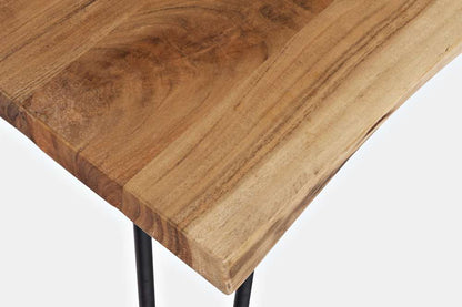 Jofran - Natures Edge Seven Piece Solid Acacia Dining Set with Upholstered Mid-Century Modern Chairs, Natural and Light Brown - 1985-79D-6-DOXCHLBN veiw 2