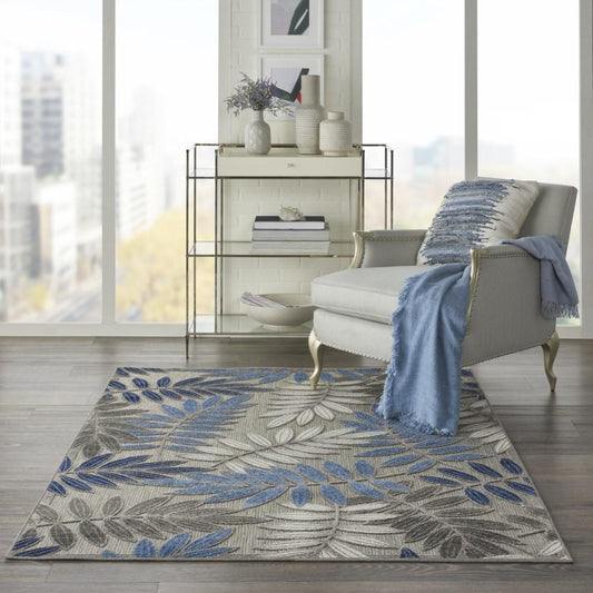Nourison - Aloha 36in x 56in Blue Patio Area Rug - ALH18-99446739278 veiw 2