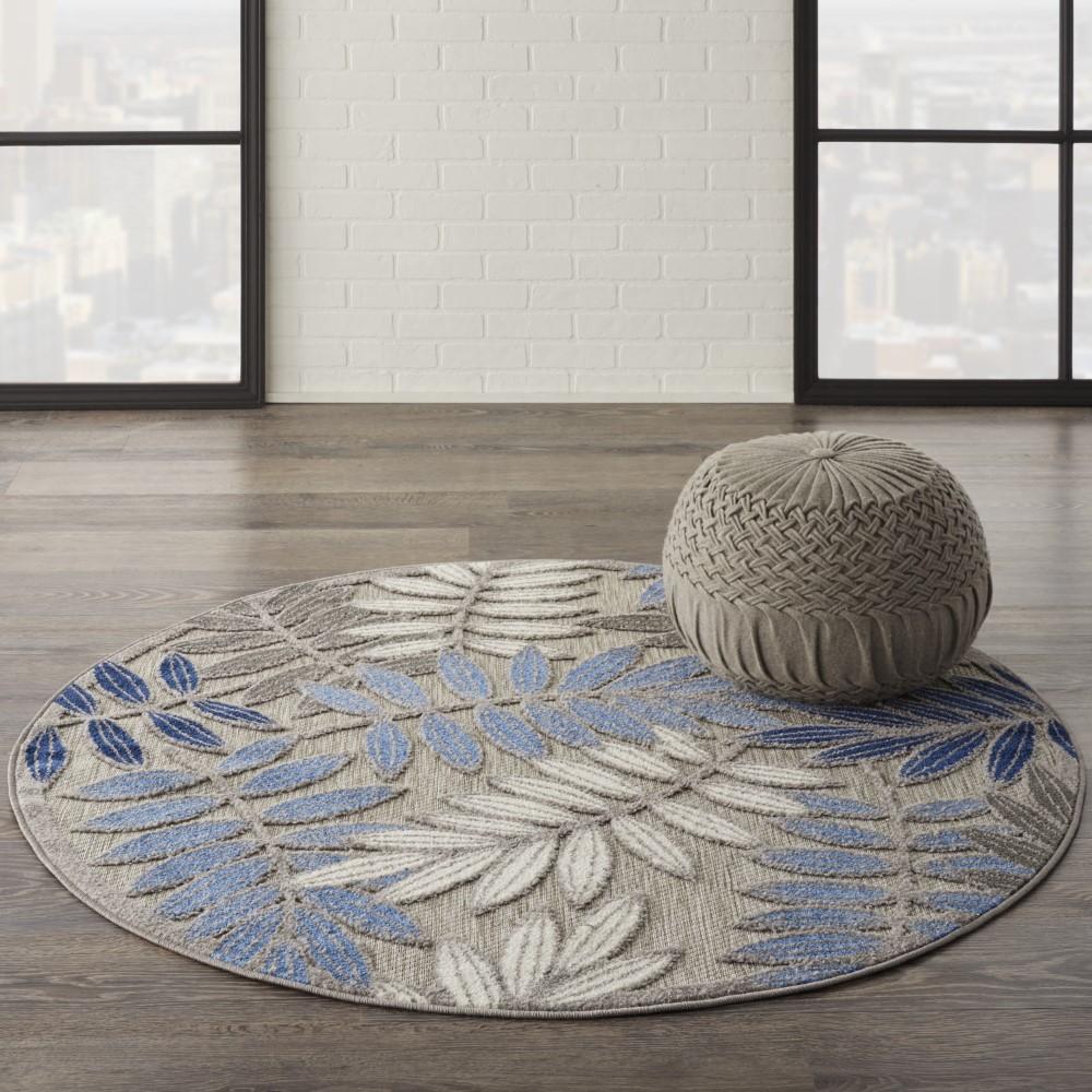 Nourison - Aloha 4xRound Blue Patio Area Rug - ALH18-99446761989 veiw 2