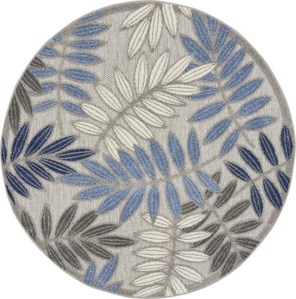 Nourison - Aloha 53in x ROUND Blue Patio Area Rug - ALH18-99446762009 veiw 1